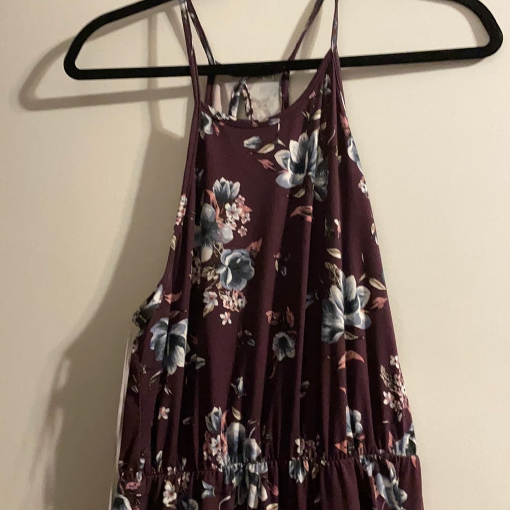 Purple floral maxi dress